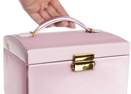 Beautylushh - Sieradendoos/Koffer - 20 Compartimenten - Afsluitbaar - Roze met Gouden Accenten
