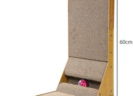 Purlov - Hoekkrabpaal - 60 X 40,5 X 25 Cm - Inclusief Bal & Montagekit - 2-in-1 Krabmat