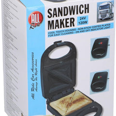 All-Ride - Tosti Apparaat - 24 Volt - Voor in de Vrachtwagen - Non-Stick Coating - Zwart