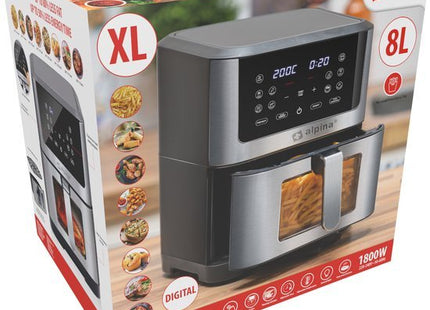 Alpina - Airfryer XXL – 8 Liter Inhoud - Digitaal Display - Temperatuurbereik van 80 tot 200 Graden - MBDeals.nl