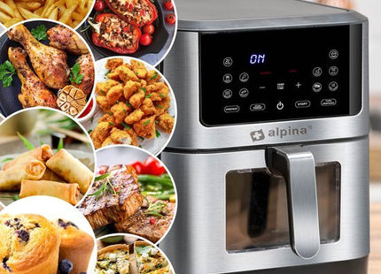 Alpina - Airfryer XXL – 8 Liter Inhoud - Digitaal Display - Temperatuurbereik van 80 tot 200 Graden - MBDeals.nl