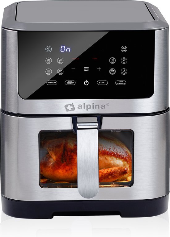 Alpina - Airfryer XXL – 8 Liter Inhoud - Digitaal Display - Temperatuurbereik van 80 tot 200 Graden - MBDeals.nl