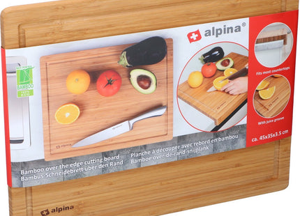 Alpina - Bamboe Snijplank - Met Sapgroef - Slijtvast - Past Goed op Aanrecht - MBDeals.nl