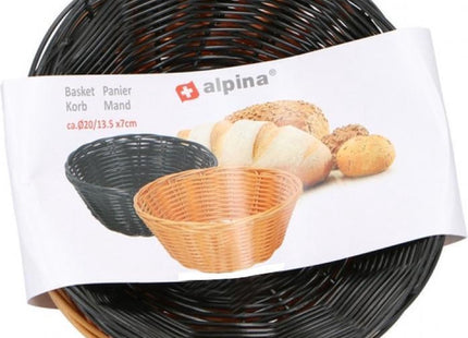 Alpina - Broodmandjes - 2 Stuks - Riet - Bruin en Zwart - 21 cm - MBDeals.nl