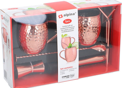 Alpina - Cocktailset - RVS Materiaal - Vaatwasser Bestendig - Compleet met 500 ml Bekers - MBDeals.nl