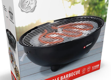 Alpina - Elektrische BBQ - Rookvrij - 1250 Watt - Geschikt voor binnenshuis - MBDeals.nl