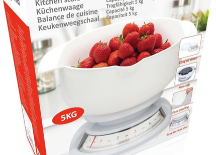 Alpina - Keukenweegschaal - Tot 5 kg - Nauwkeurige Metingen - Inclusief Kom - MBDeals.nl