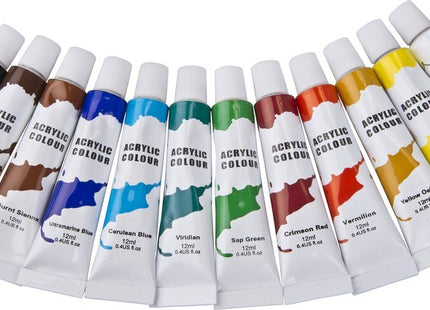 Artist & Co - Acrylverf - 12 Stuks - Diverse Kleuren - 12 ml per Tube - MBDeals.nl