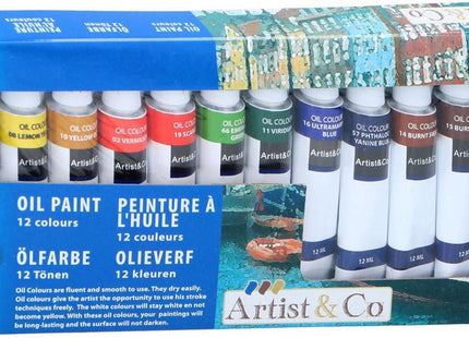 Artist & Co - Olieverf - 12 Stuks - Diverse Kleuren - 12 ml per Tube - MBDeals.nl