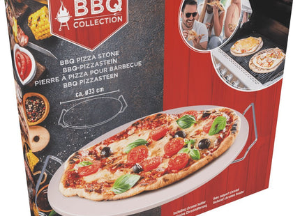 BBQ Collection - Ovensteen - Doorsnee 33cm - Inclusief Metalen Houder - Geen Bakpapier Meer Nodig - MBDeals.nl
