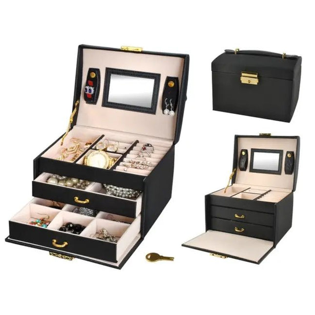 Beautylushh - Sieradendoos - Luxe Afwerking - Meerdere Compartimenten - Compact Formaat - MBDeals.nl