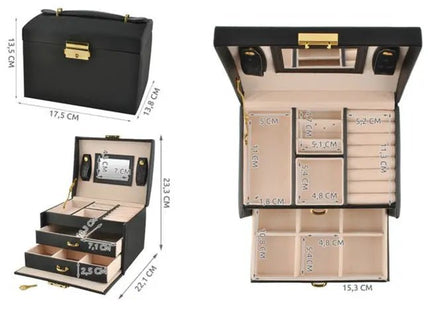 Beautylushh - Sieradendoos - Luxe Afwerking - Meerdere Compartimenten - Compact Formaat - MBDeals.nl