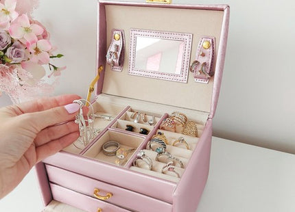 Beautylushh - Sieradendoos/Koffer - 20 Compartimenten - Afsluitbaar - Roze met Gouden Accenten - MBDeals.nl