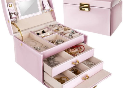 Beautylushh - Sieradendoos/Koffer - 20 Compartimenten - Afsluitbaar - Roze met Gouden Accenten - MBDeals.nl