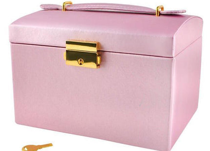 Beautylushh - Sieradendoos/Koffer - 20 Compartimenten - Afsluitbaar - Roze met Gouden Accenten - MBDeals.nl