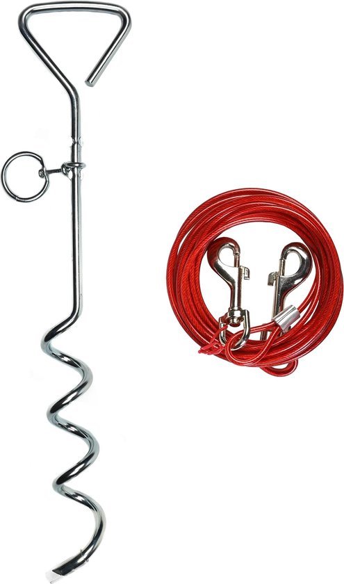 Benson - Aanlegspiraal met Kabel – 4 Meter – Voor Tuin, Camping en Strand – Metaal - MBDeals.nl