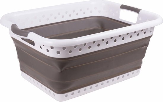 Benson afwasteil opvouwbaar grijs 39 liter, 61 x 44 x 26 cm met handvaten - MBDeals.nl
