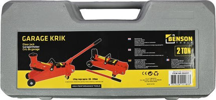 Benson autokrik hydraulisch 2 ton met koffer, hefhoogte tot 30,5 cm - MBDeals.nl