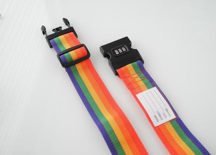 Benson - Bagageriem - 200 cm - Met cijferslot - Regenboogkleur - Instelbare 3 - cijferige code - MBDeals.nl