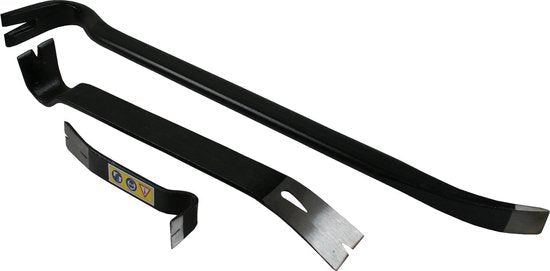 Benson breekijzer set 3-delig van gehard staal, zwart, 17, 38 en 59 cm - MBDeals.nl