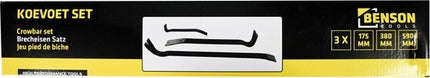 Benson breekijzer set 3-delig van gehard staal, zwart, 17, 38 en 59 cm - MBDeals.nl