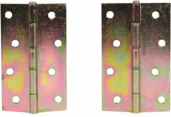 Benson deurscharnier 4 inch 100 x 60 mm verchroomd staal, set van 2 stuks - MBDeals.nl