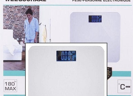 Benson digitale personen weegschaal tot 180 kg, glazen plateau, wit, 26 x 26 cm - foto 10