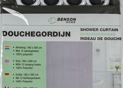 Benson - Douchegordijn - Inclusief 12 Haken - Waterafstotend Polyester - Eenvoudig Schoon te Maken - MBDeals.nl