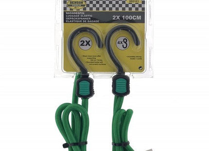 Benson elastische bagagespin 100 cm met gecoate haken, zwart, 2 stuks - foto 4