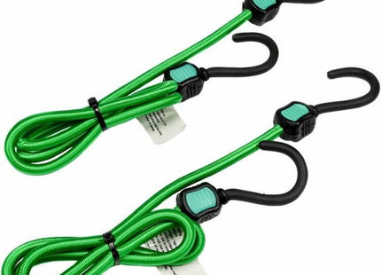 Benson elastische bagagespin 100 cm met gecoate haken, zwart, 2 stuks
