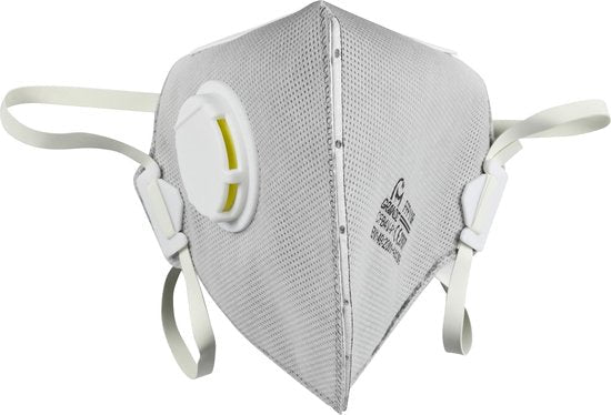 Benson FFP2 mondkapje met ventiel, stofmasker grijs, set van 2 - MBDeals.nl
