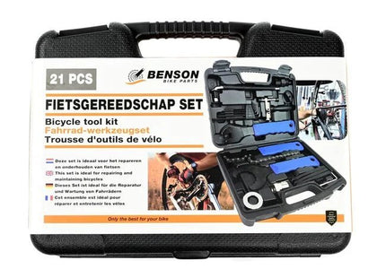 Benson - Gereedschapset Fiets - 21 - Delig - Inclusief Kettingdelen - Met Opbergkoffer - MBDeals.nl