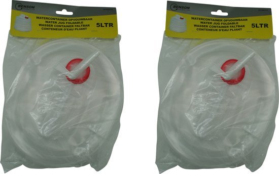 Benson jerrycan met kraan voor water, opvouwbaar, 5 liter, 2 stuks