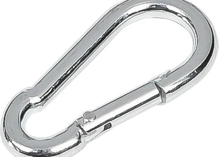 Benson karabijnhaak 6 x 60 mm van zilverkleurig metaal, set van 10 stuks - MBDeals.nl