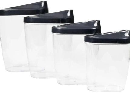 Benson luchtdichte voorraadpotten, 4 stuks van 0,5 tot 1,25 liter - MBDeals.nl