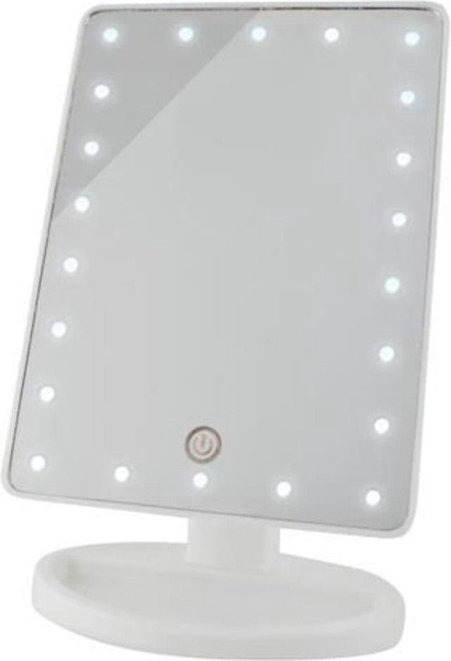 Benson - Makeup Spiegel - 16 LED Lampjes - Rechthoekig - Aan - /uitschakeling op Aanraking - MBDeals.nl