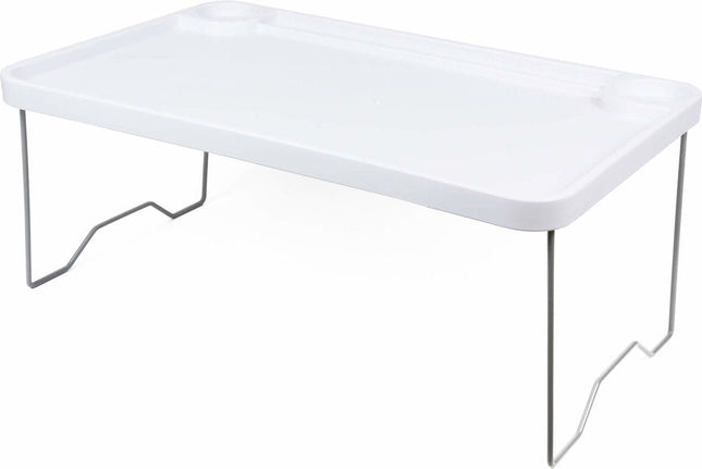 Benson - Opklapbare Laptoptafel - Ideaal voor Bed gebruik - Eenvoudig Op te Bergen - 57 x 35 x 23 cm - Inclusief Bekerhouder - MBDeals.nl