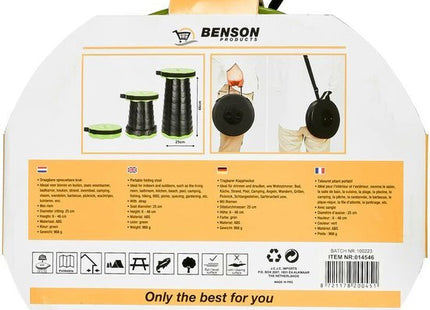Benson opvouwbare kunststof kruk groen, 25 cm doorsnede en 45 cm hoog - foto 4
