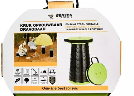 Benson opvouwbare kunststof kruk groen, 25 cm doorsnede en 45 cm hoog - foto 6