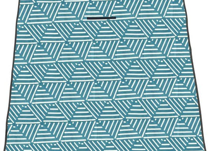 Benson waterdicht picknickkleed blauw gestreept, 150 x 130 cm