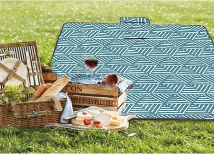 Benson waterdicht picknickkleed blauw gestreept, 150 x 130 cm - foto 5