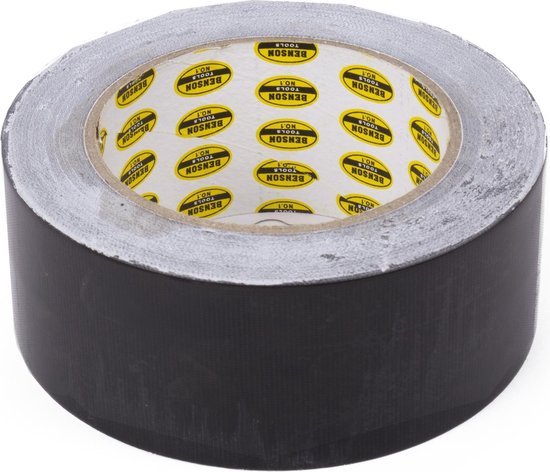 Benson reparatietape zwart, waterbestendige duct tape van 48 mm x 25 meter - MBDeals.nl