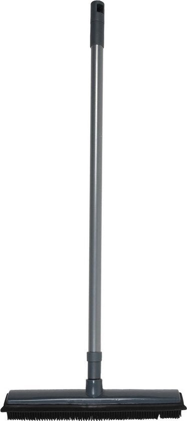 Benson - Rubberen bezem/trekker - Telescopische steel - 68/120 cm - Grijs - MBDeals.nl