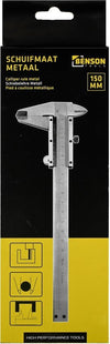 Benson schuifmaat analoog 150 mm van metaal, nauwkeurig tot 0,01 mm, met opbergbox - MBDeals.nl