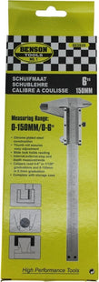 Benson schuifmaat analoog 150 mm van metaal, nauwkeurig tot 0,01 mm, met opbergbox - MBDeals.nl