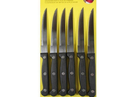 Benson - Steakmessen - 6 Stuks - Gekarteld Lemmet - RVS, Vaatwasmachinebestendig - MBDeals.nl