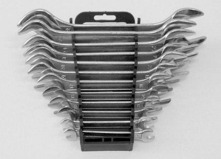 Benson steeksleutelset 12-delig chroom vanadium staal 6 tot 32 mm met houder - MBDeals.nl