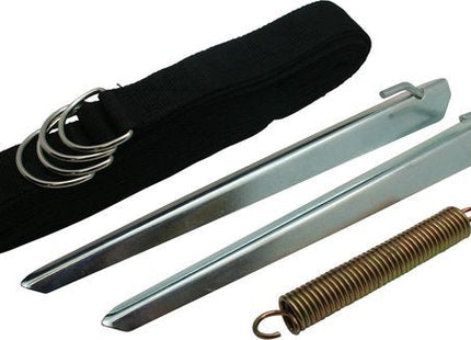 Benson stormband set van 13 meter met spanveer en 2 stormharingen, zwart