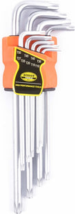 Benson - Torx Sleutelset - 9 - delig - T10 tot T50 - Geschikt voor Torx met en zonder Pinnetje - MBDeals.nl