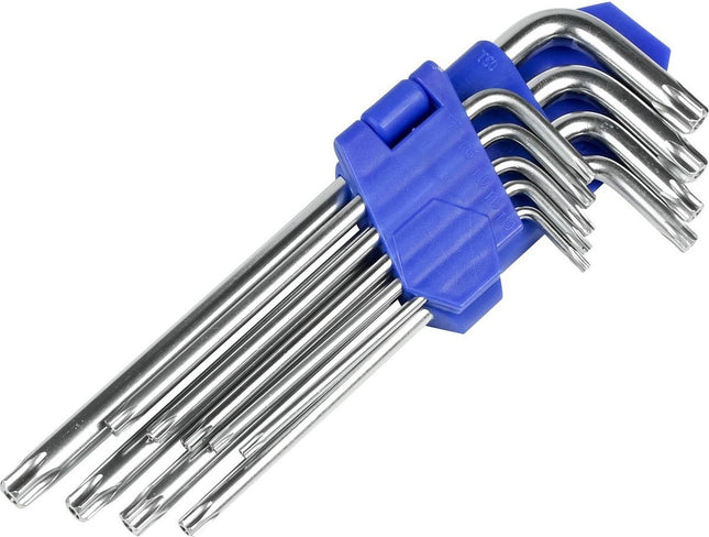 Benson - Torx Sleutelset - 9 - delig - T10 tot T50 - Geschikt voor Torx met en zonder Pinnetje - MBDeals.nl